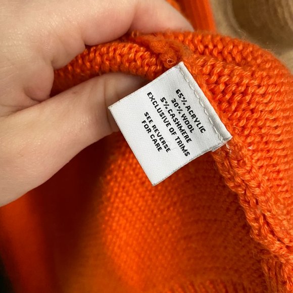 525 America Orange and Gray Quarter Zip Pullover Sweater Size Small - Picture 9 of 9